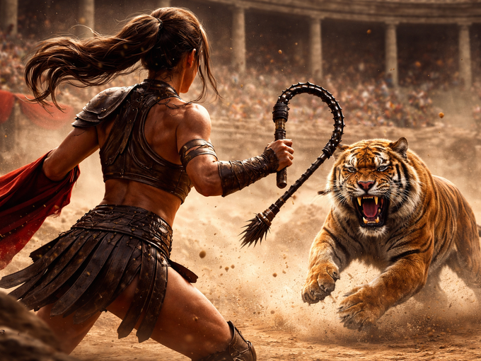 Шокиращо потвърждение излиза наяве: 1700-годишна римска мозайка разкрива жени гладиатори, сражавали се с диви зверове (Снимки)