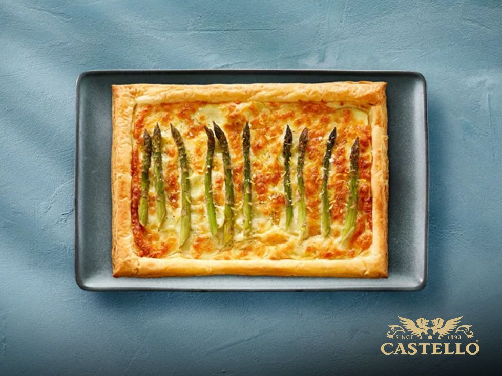 Тарт с картофи и аспержи и кремообразно сирене Castello®  Хаварти Creamy